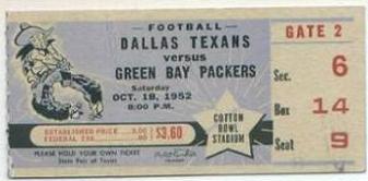 1952_PACKERS_Dallas_Texans_Ticket