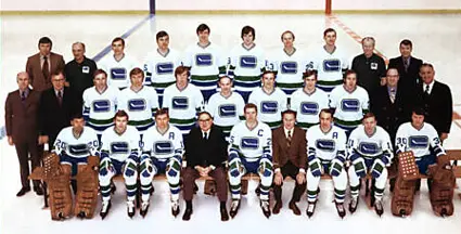 1970-71 Vancouver Canucks team photo