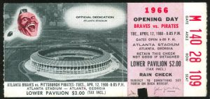 Atlanta Braves Ticket 1966