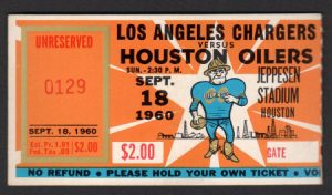 LA Charger vs Houston Oilers 1960