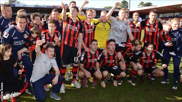 AFC Bournemouth club wins promotion to the Championship 2013