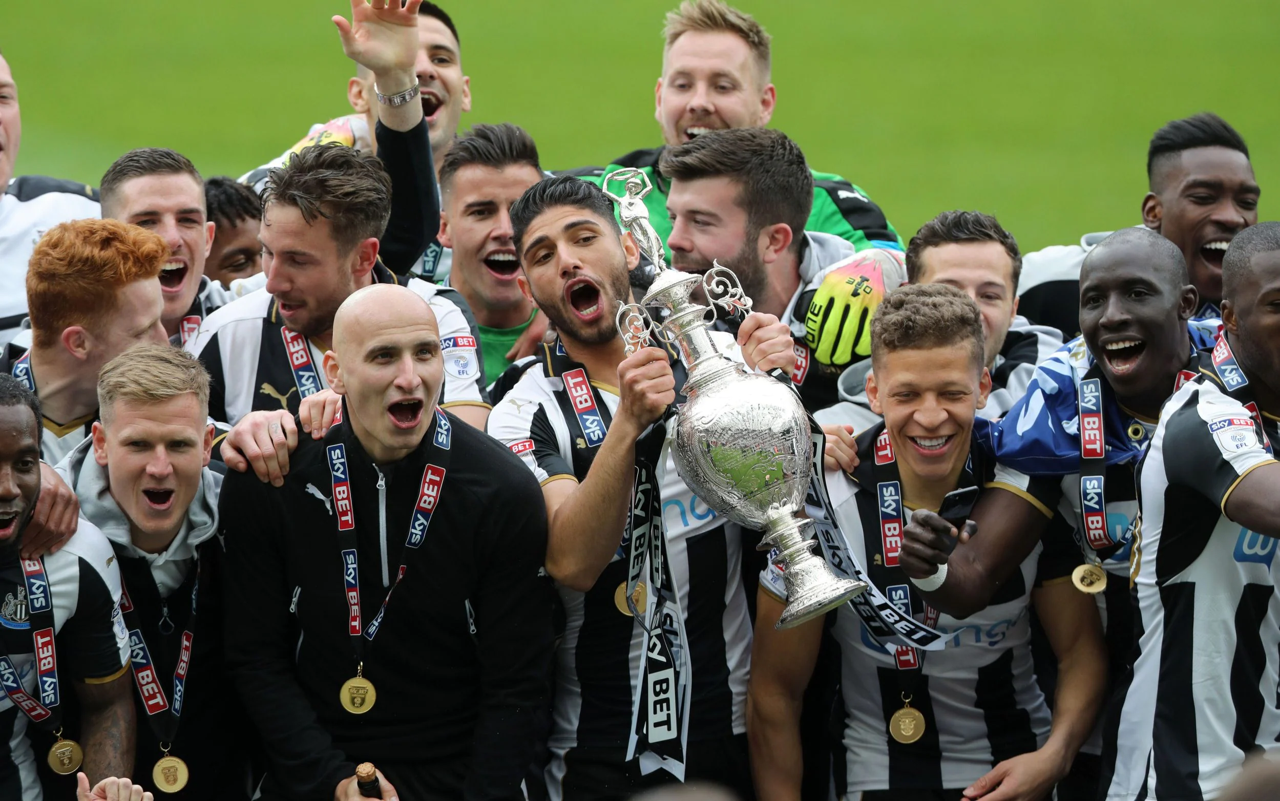 2017: The Newcastle United club wins promotion back to the Premier League