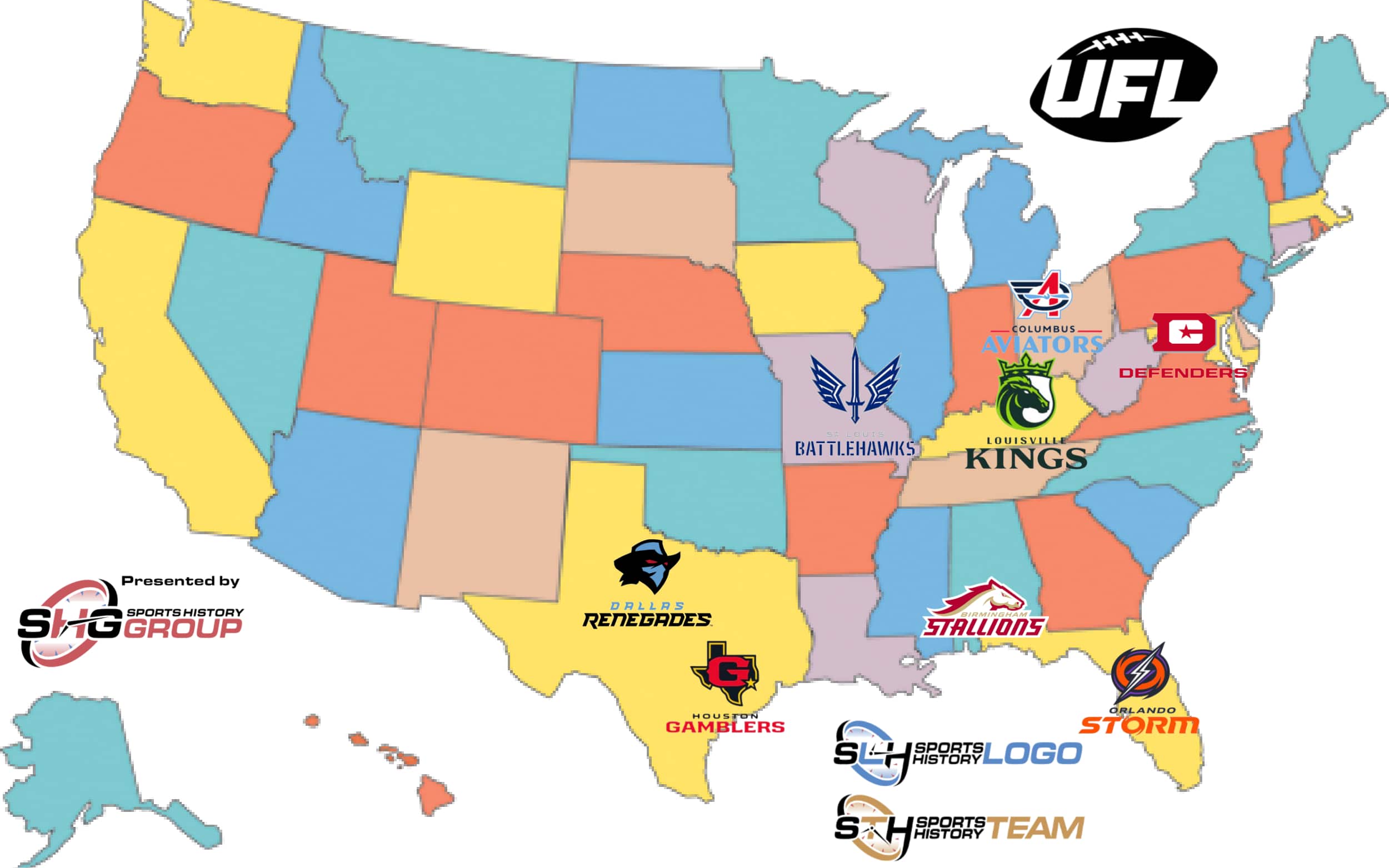 UFL Teams Map