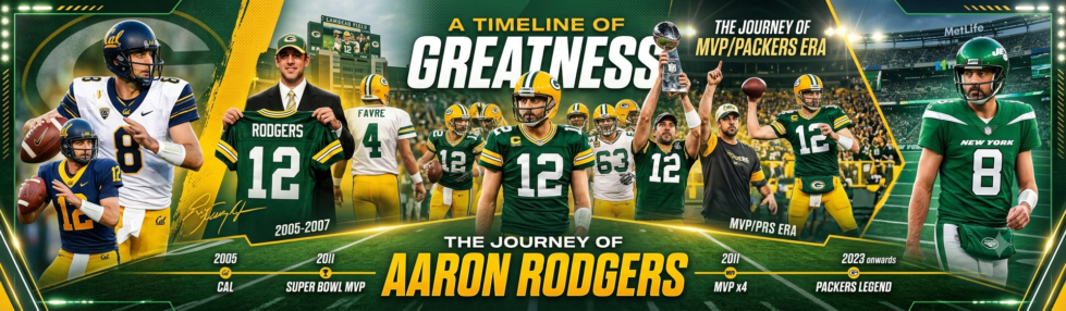 A Timeline of Greatness: The Journey of Aaron Rodgers | Logo History Journey of Aaron Rodgers