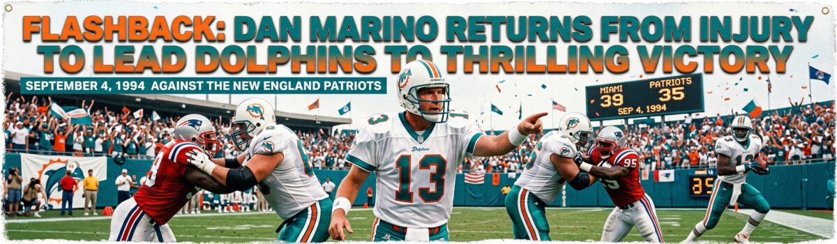Flashback: Dan Marino Returns From Injury To Lead Dolphins To Thrilling Victory | Logo History Flashback Dan Marino Comeback
