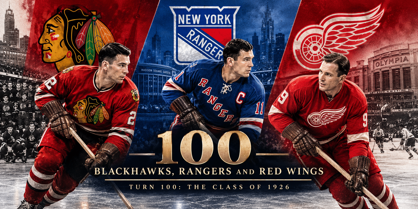 Blackhawks, Rangers and Red Wings Turn 100: The Class of 1926 | Logo History